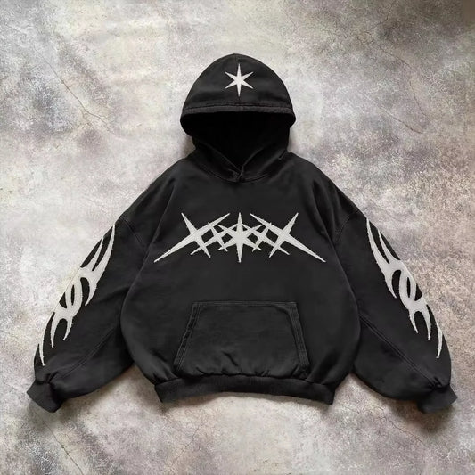 Retro Gothic Graphic Hoodie – Y2K Streetwear Unisex