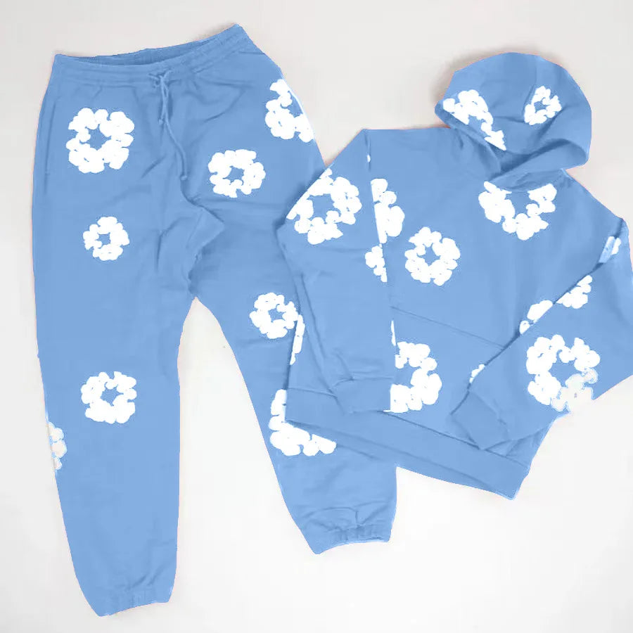 DENIM TEARS Men’s Cotton Printed Hoodie – Trendy Sportswear
