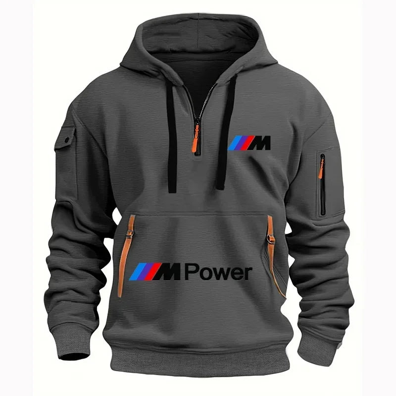2025 BMW Men’s Printed Hooded Hoodie – Casual Sportswear