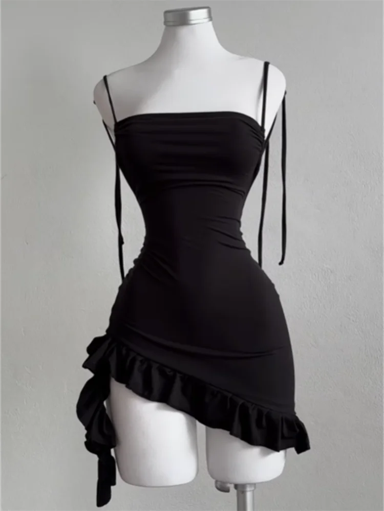 Women’s Sleeveless Backless Ruffle Mini Dress – Summer 2025