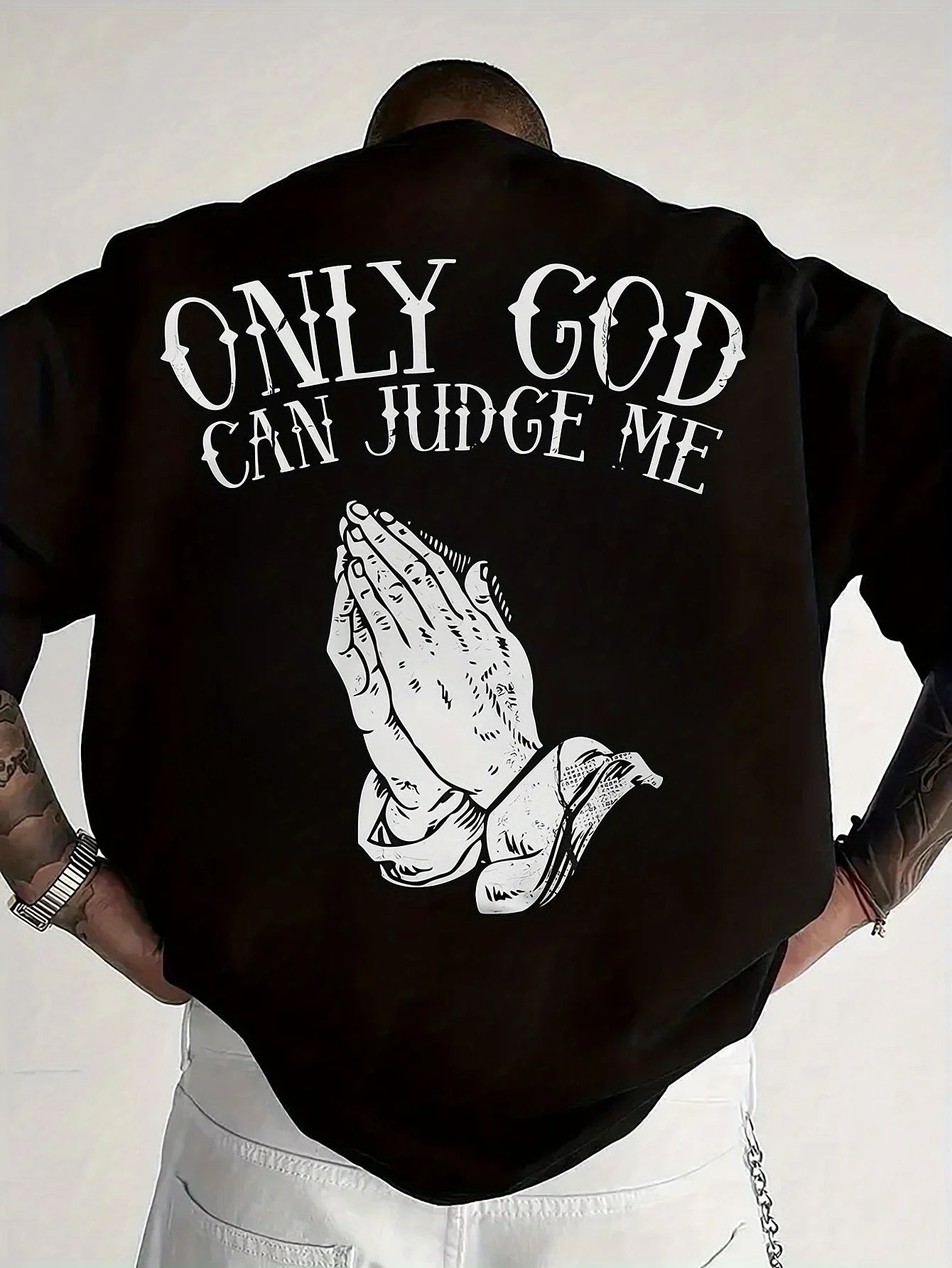 Men’s summer cotton “Only God Can Judge Me” graphic tee