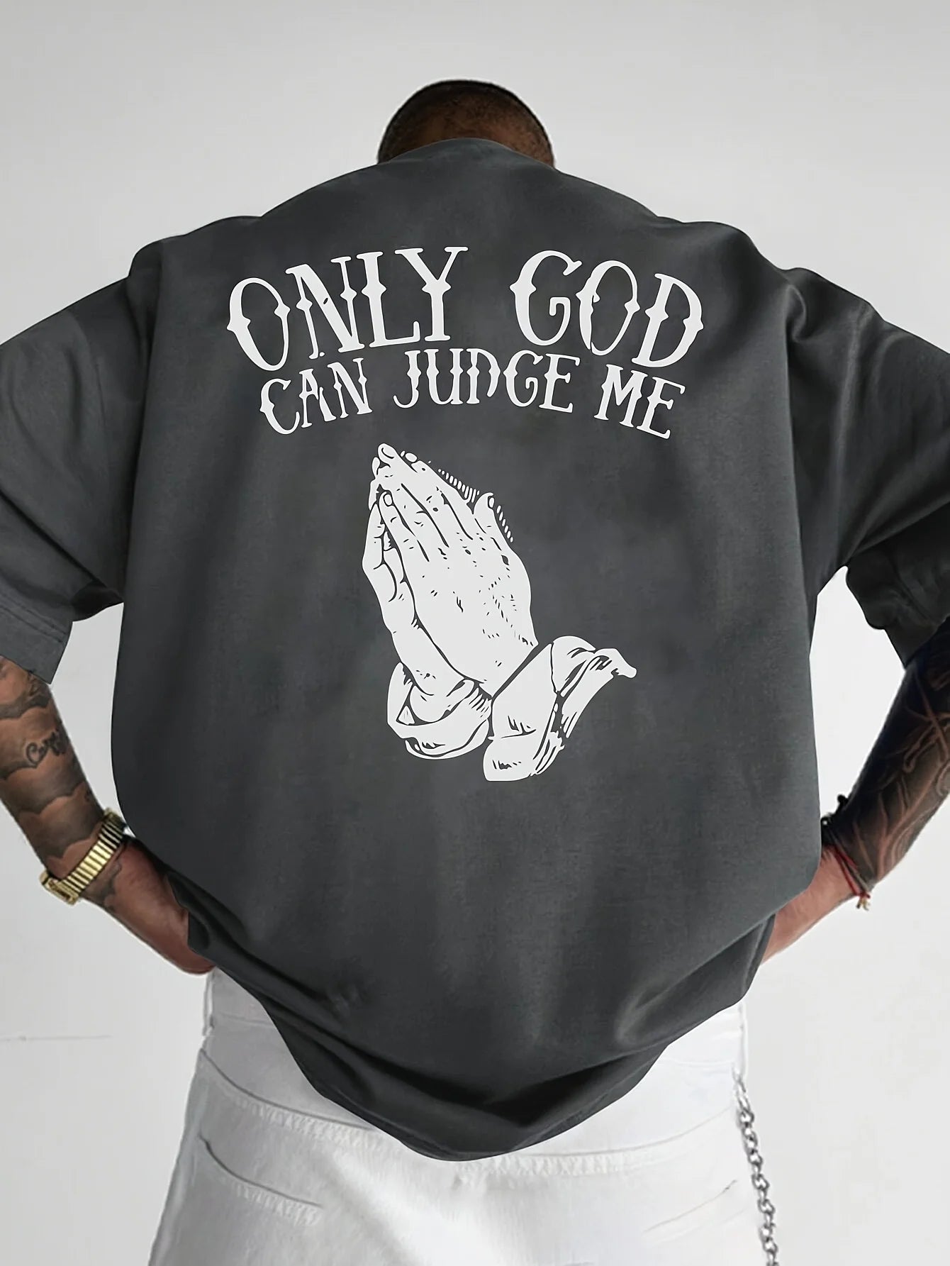 Men’s summer cotton “Only God Can Judge Me” graphic tee
