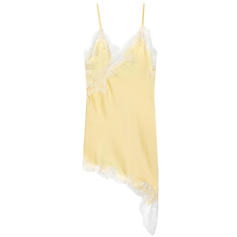 HXAO Women’s Lace Asymmetric Slip Mini Dress – Summer 2025