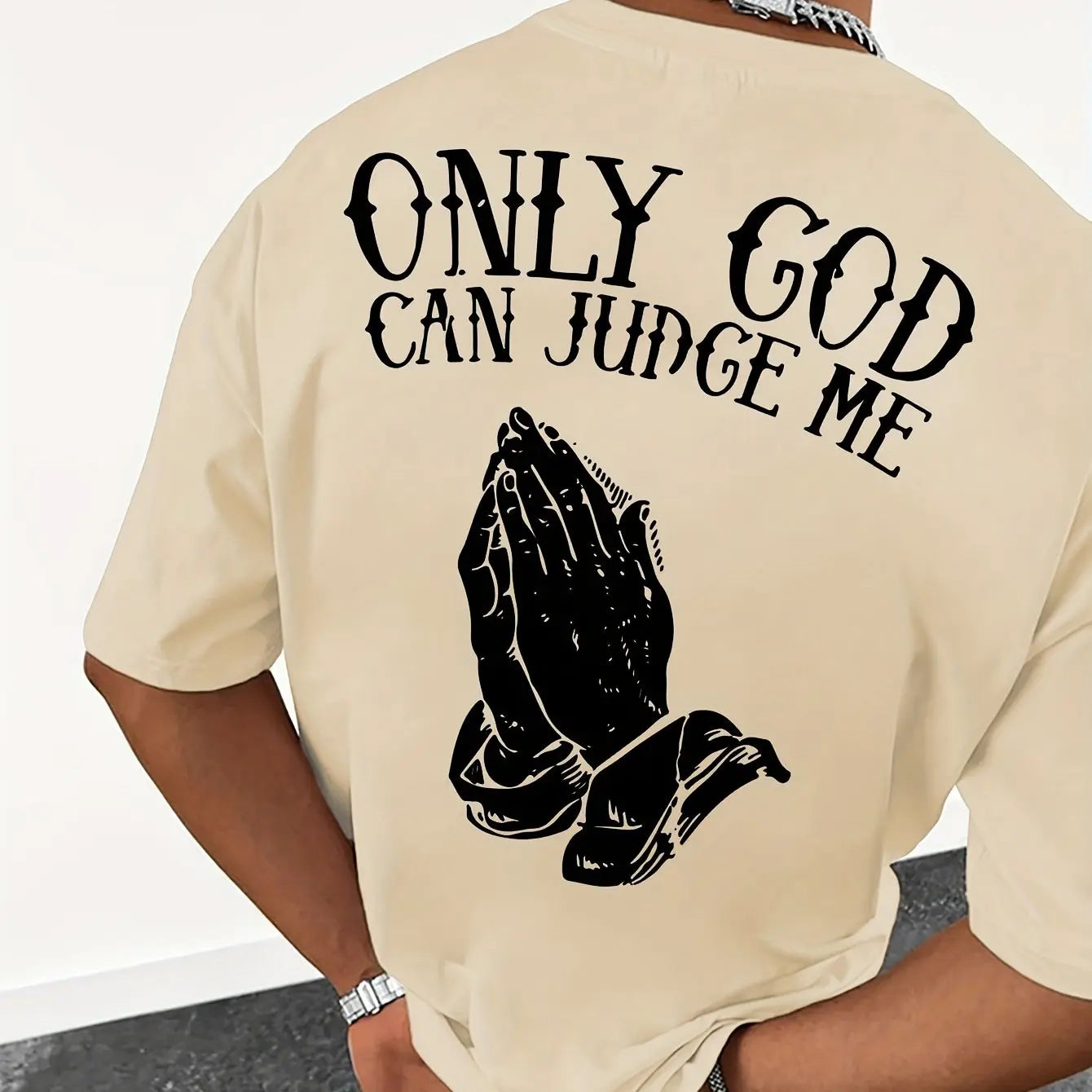 Men’s summer cotton “Only God Can Judge Me” graphic tee