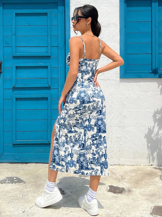 Fall 2025 Strapless High-Slit Wrap Maxi Dress