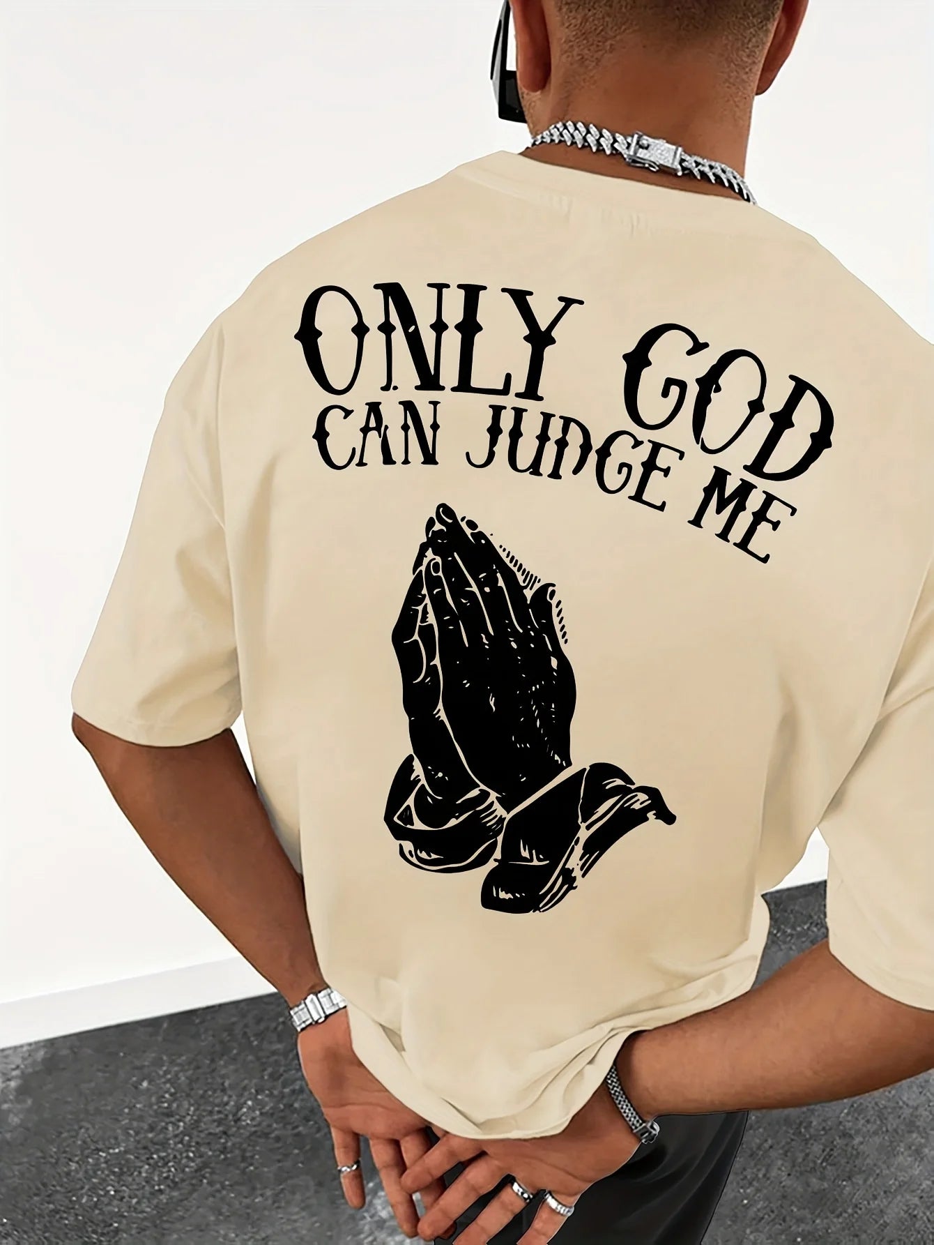 Men’s summer cotton “Only God Can Judge Me” graphic tee