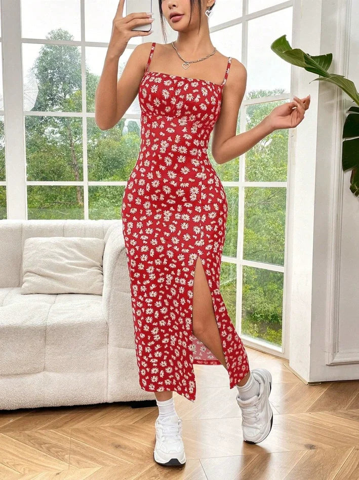 Fall 2025 Strapless High-Slit Wrap Maxi Dress