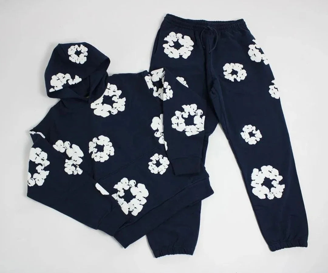 DENIM TEARS Men’s Cotton Printed Hoodie – Trendy Sportswear