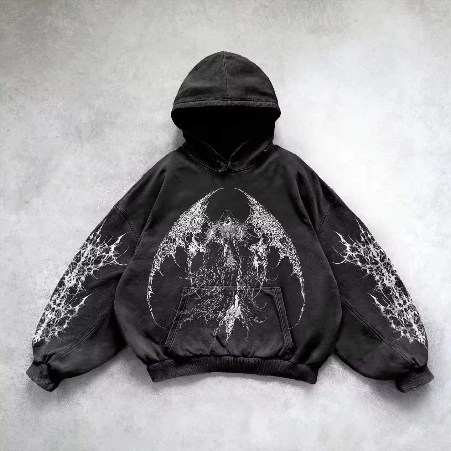 Retro Gothic Graphic Hoodie – Y2K Streetwear Unisex