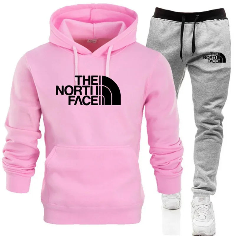 2025 Autumn/Winter Unisex Printed Hooded Tracksuit – Casual & Sport