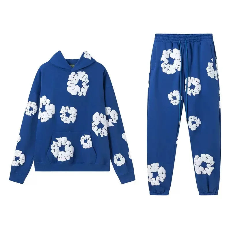 DENIM TEARS Men’s Cotton Printed Hoodie – Trendy Sportswear