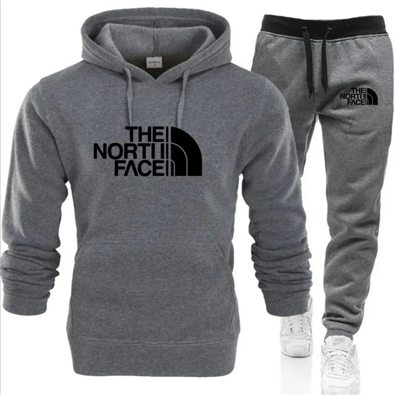 2025 Autumn/Winter Unisex Printed Hooded Tracksuit – Casual & Sport
