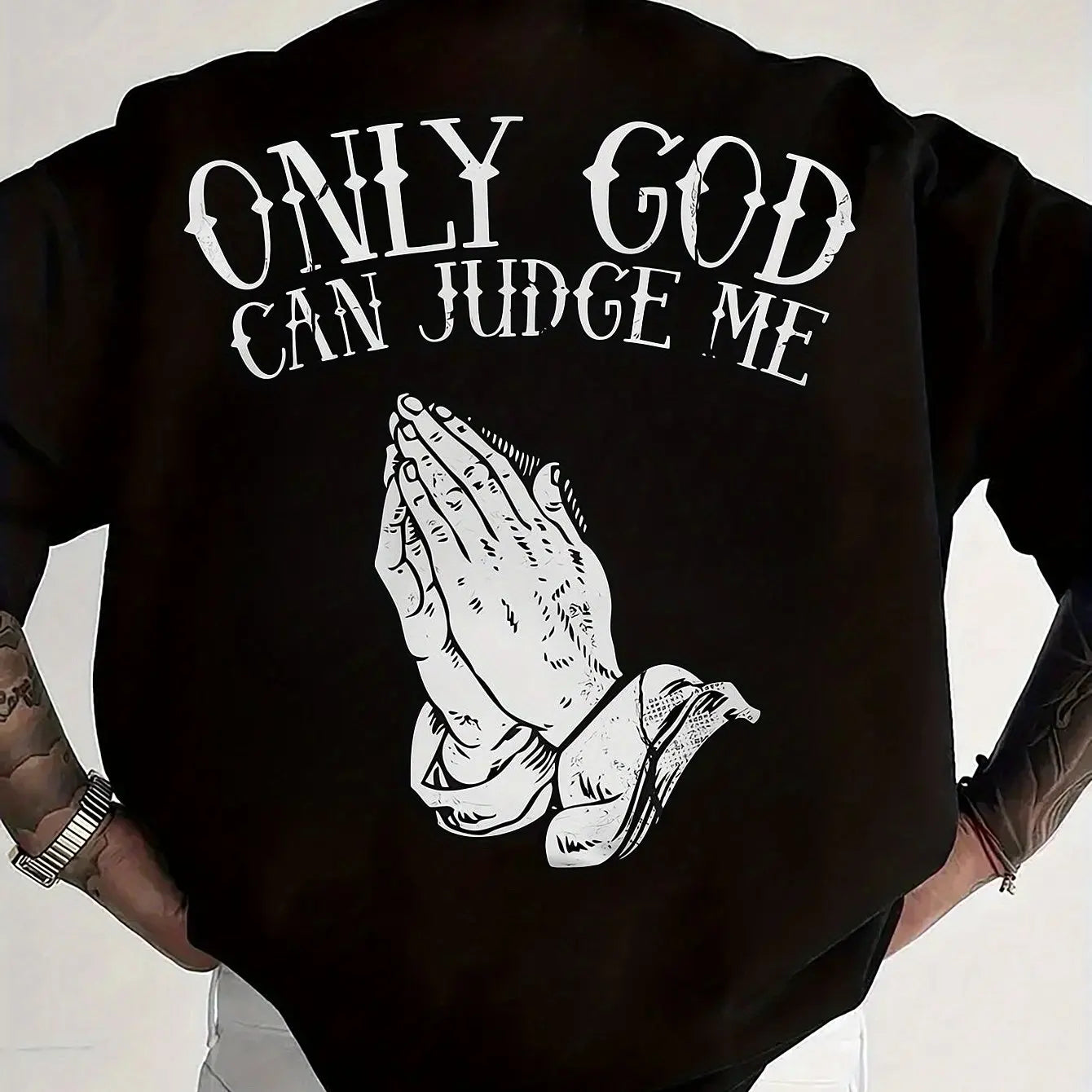 Men’s summer cotton “Only God Can Judge Me” graphic tee