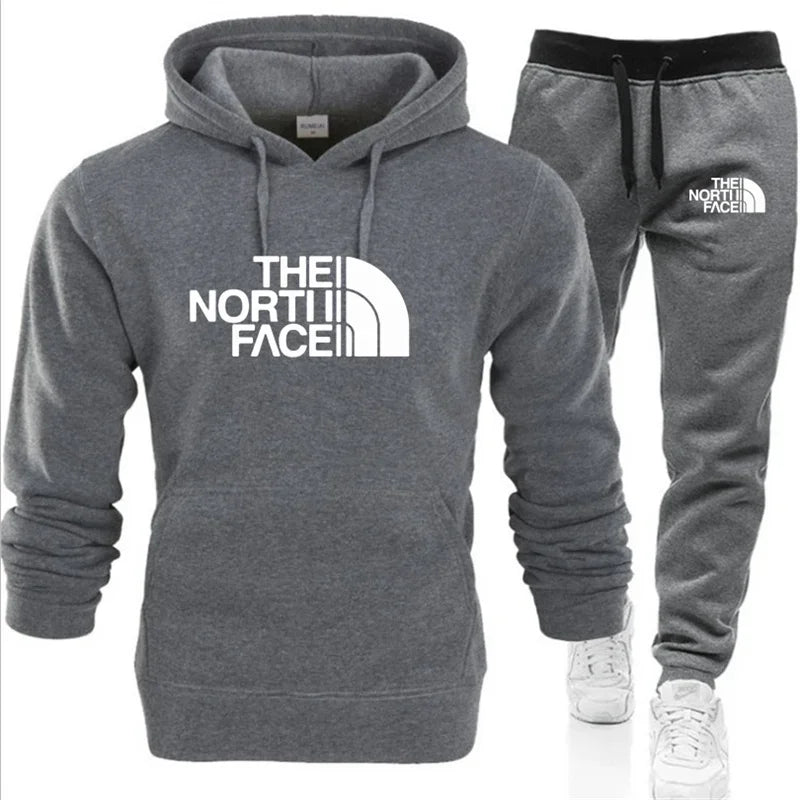 2025 Autumn/Winter Unisex Printed Hooded Tracksuit – Casual & Sport