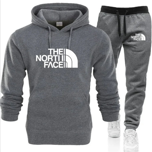 2025 Autumn/Winter Unisex Printed Hooded Tracksuit – Casual & Sport