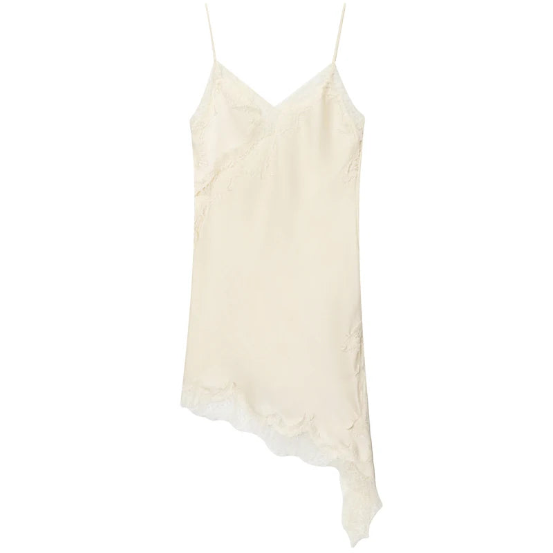 HXAO Women’s Lace Asymmetric Slip Mini Dress – Summer 2025