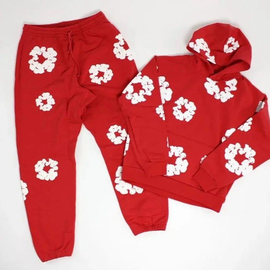 DENIM TEARS Men’s Cotton Printed Hoodie – Trendy Sportswear
