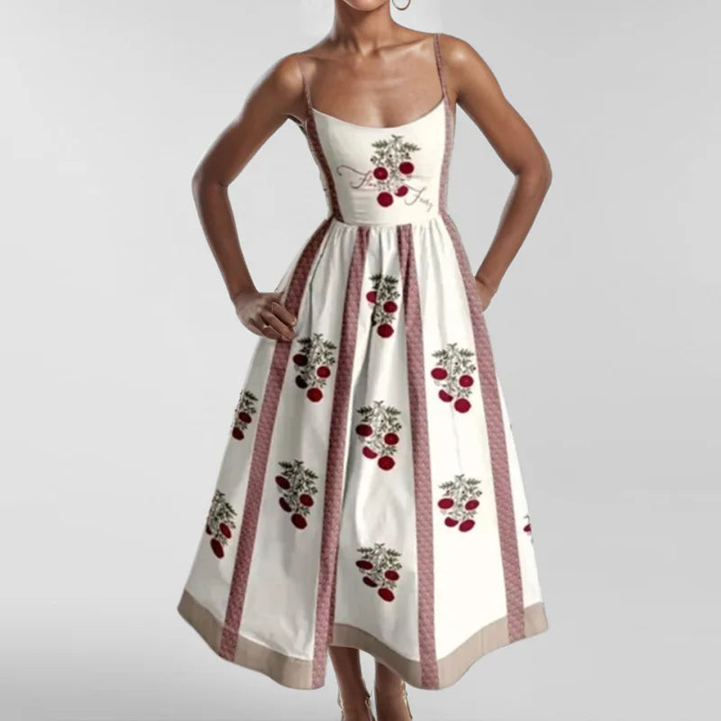 VEITCHE Women’s Printed Fish Pattern Maxi Dress – Spring/Summer 2025