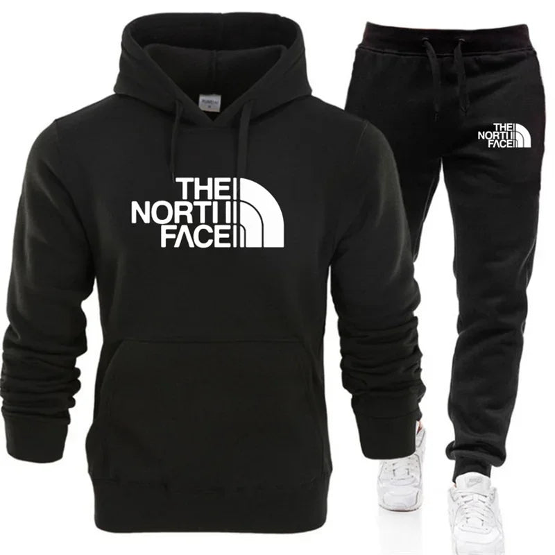 2025 Autumn/Winter Unisex Printed Hooded Tracksuit – Casual & Sport
