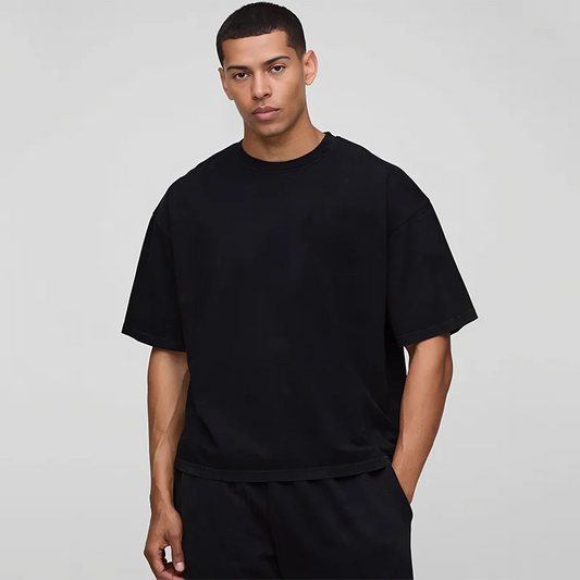 Basic Oversized Boxy Crew Neck T-shirt Mens Half Sleeve Summer Loose Sports Clothing