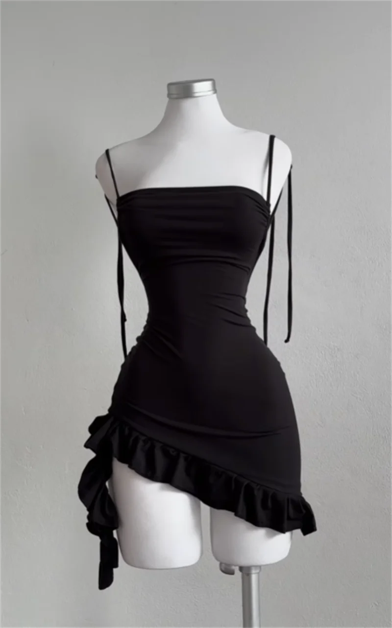 Women’s Sleeveless Backless Ruffle Mini Dress – Summer 2025