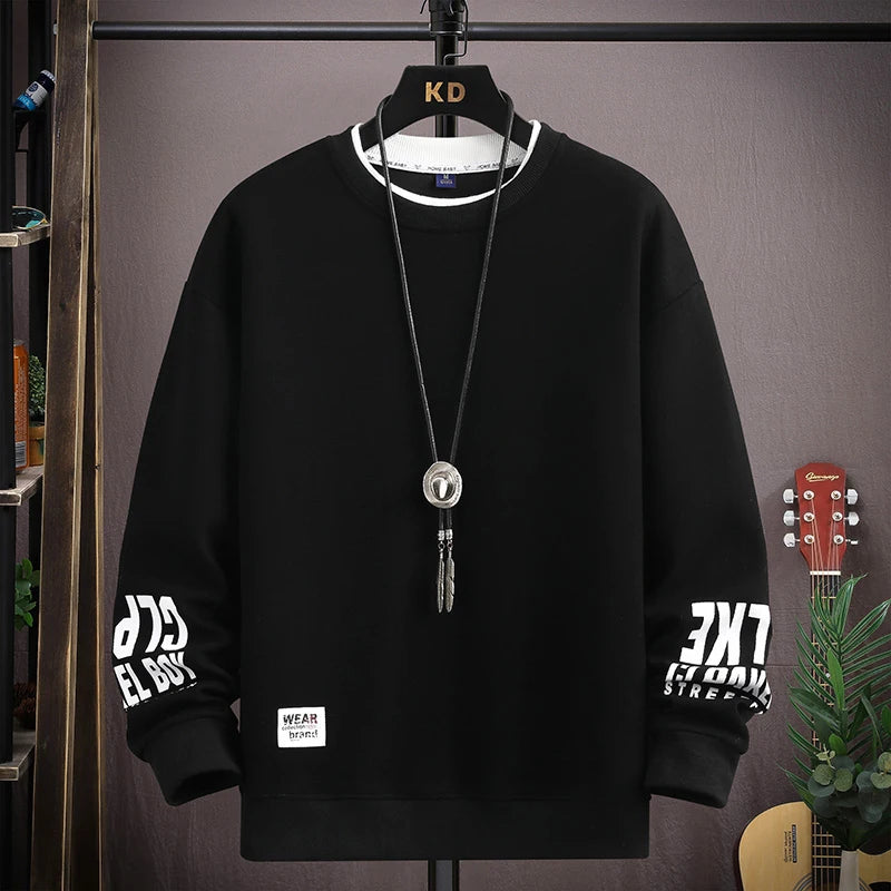 Long Sleeve Top Cartoon Cat Graphics T-Shirt Casual Men's Clothing