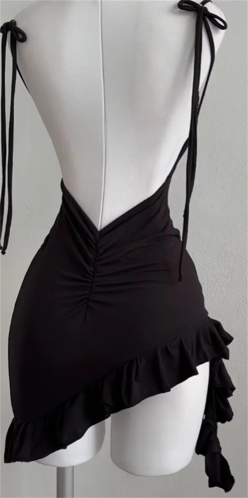 Women’s Sleeveless Backless Ruffle Mini Dress – Summer 2025