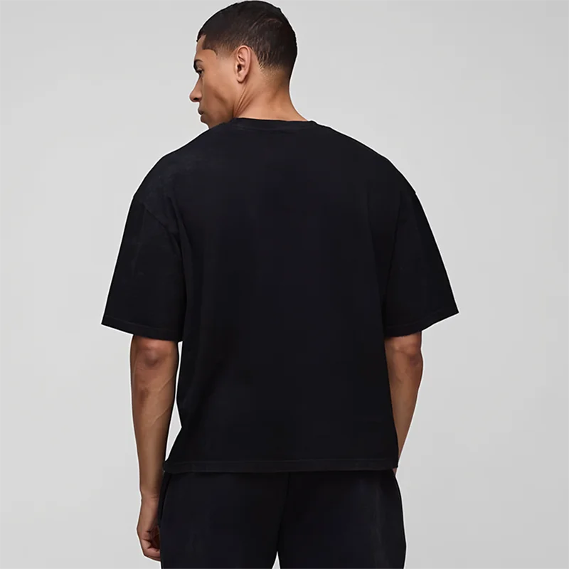 Basic Oversized Boxy Crew Neck T-shirt Mens Half Sleeve Summer Loose Sports Clothing