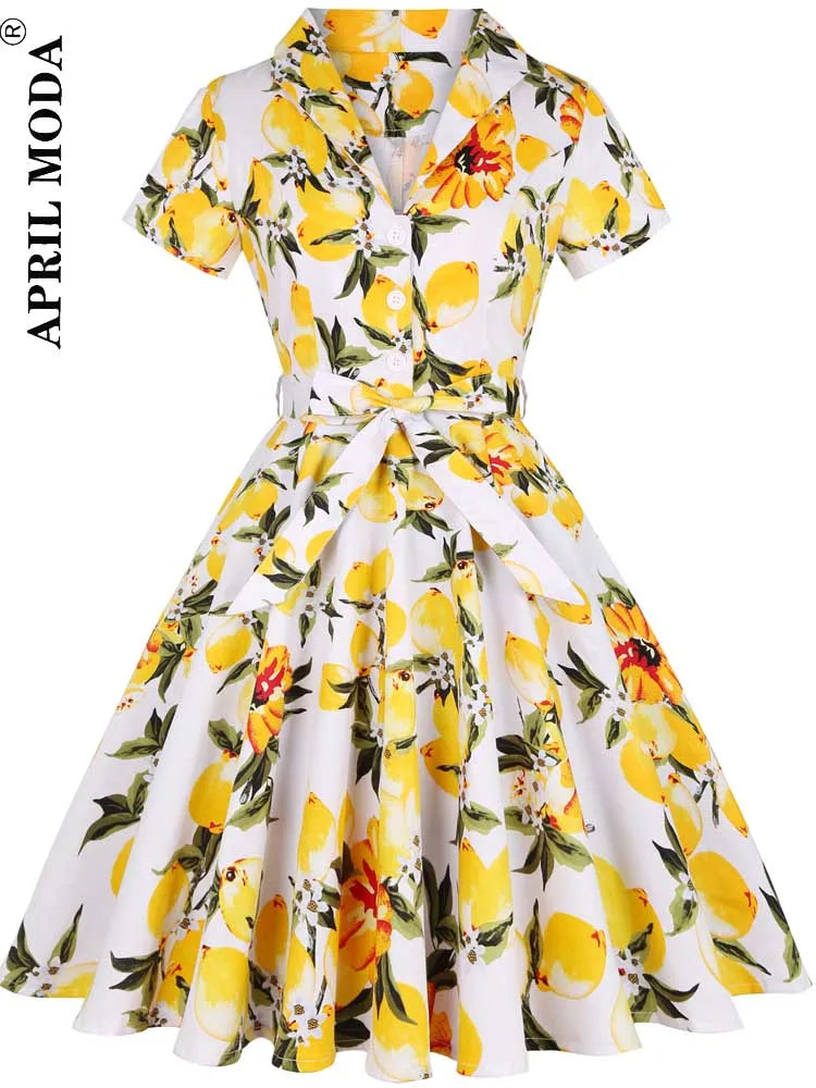 2025 Vintage Rockabilly Swing Midi Dress – Summer Party