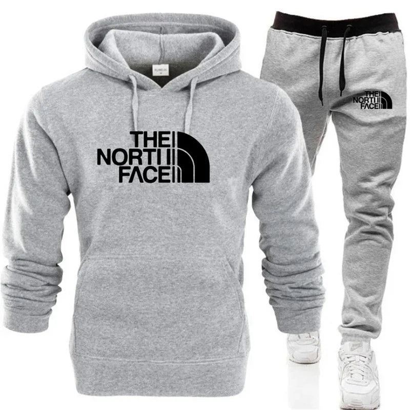 2025 Autumn/Winter Unisex Printed Hooded Tracksuit – Casual & Sport