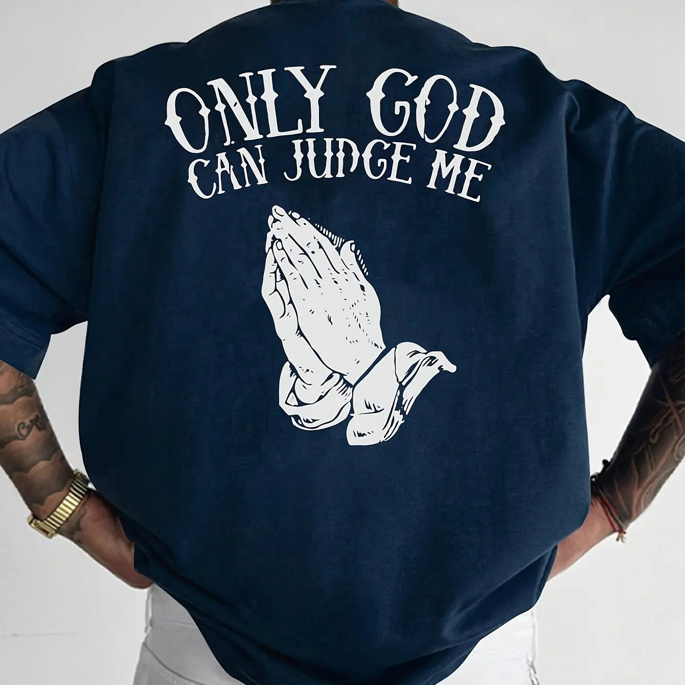 Men’s summer cotton “Only God Can Judge Me” graphic tee